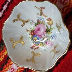 Bone China Tea Bag Dish / Vtg / EB Foley